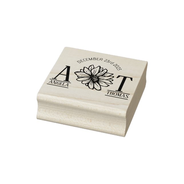 Einladung zur Gastgeschenk Hochzeit Monogramm Sonn Gummistempel (Stempel)