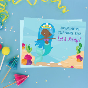Einladung zur Geburtstags-Poolparty für das schwar Postkarte