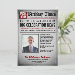 Einladung zur Geburtstagsfeier auf der Titelseite 