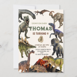 Einladung zur Geburtstagsfeier über Dino