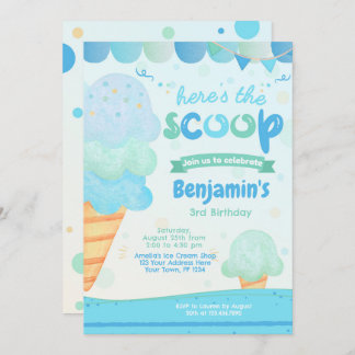 Einladung zur Geburtstagsfeier von Eiscreme