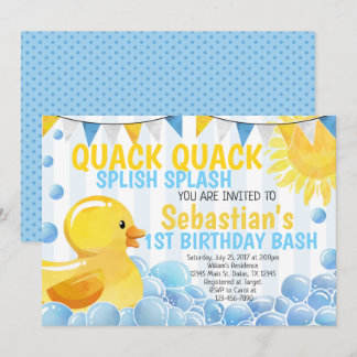 Einladung zur Geburtstagsfeier von Rubber Duck