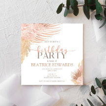 Einladung zur Geburtstagsfeier von Soft Pink Flora