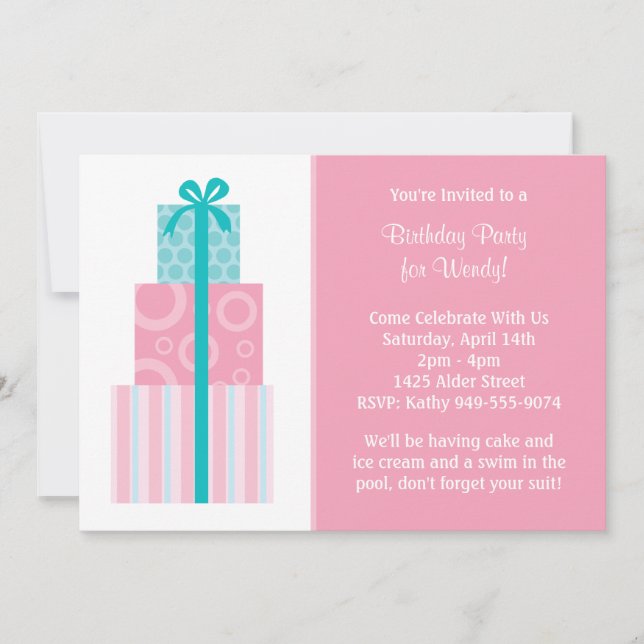  Einladung zur Geburtstagspartei (Vorderseite)