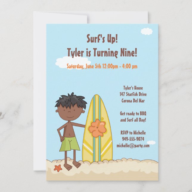 Einladung zur Geburtstagspartei (Vorderseite)