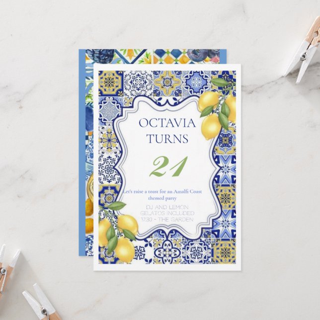 Einladung zur Geburtstagspartei (Vorderseite/Rückseite Beispiel)