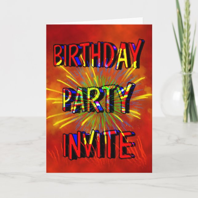 Einladung zur Geburtstagspartei (Vorderseite)