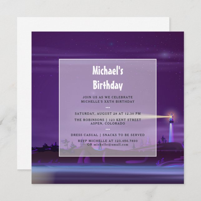 Einladung zur Geburtstagspartei (Vorne/Hinten)