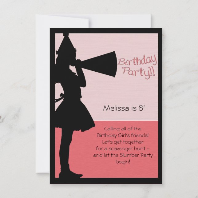 Einladung zur Geburtstagspartei (Vorderseite)