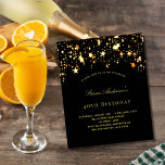 Einladung zur Geburtstagspartei-Black-Gold-Einladu Flyer<br><div class="desc">Bitte beachten Sie,  dass diese Einladung auf Flyer Papier und sehr dünn ist. Umschläge sind nicht enthalten. Für dickere Einladungen (gleiche Design) besuchen Sie bitte unseren Shop A 40. Geburtstag-Party-Einladung für ihn und sie. Ein schwarzer Hintergrund mit goldenen Imitaten. Personalisieren und fügen Sie einen Namen und Party-Details hinzu.</div>