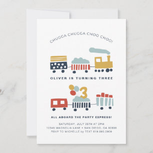 Einladung zur Geburtstagspartei der Züge ・ Alter 3