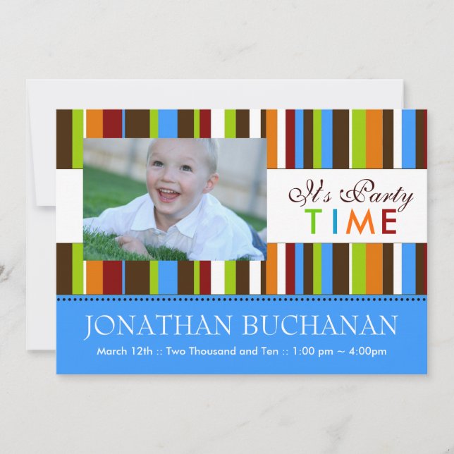 Einladung zur Geburtstagspartei für Kinder (Vorderseite)