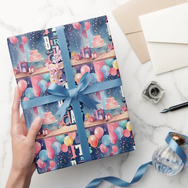 Einladung zur Geburtstagspartei Geschenkpapier (Schenken)