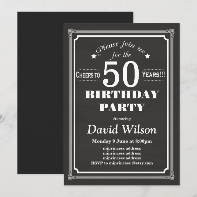 Einladung zur Geburtstagspartei, Hintergrund der T (Vorne/Hinten)