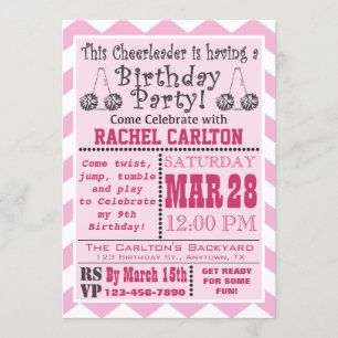 Einladung zur Geburtstagspartei in Rosa