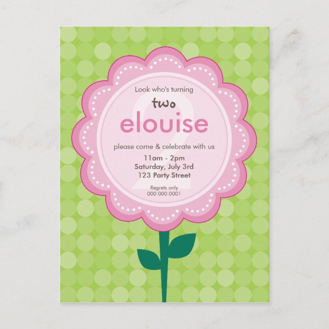 EINLADUNG ZUR GEBURTSTAGSPARTEI: Nummer 5 (Vorderseite)