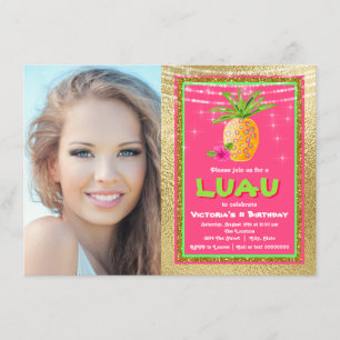 Einladung zur Geburtstagspartei Tropical Hawaiian 