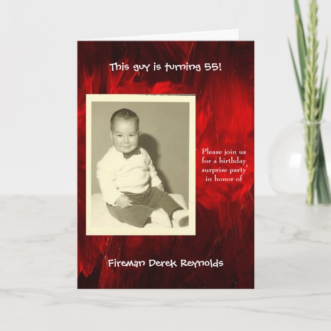 Einladung zur Geburtstagspartei von Fireman Surpri (Vorderseite)