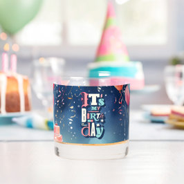 Einladung zur Geburtstagspartei Whiskyglas