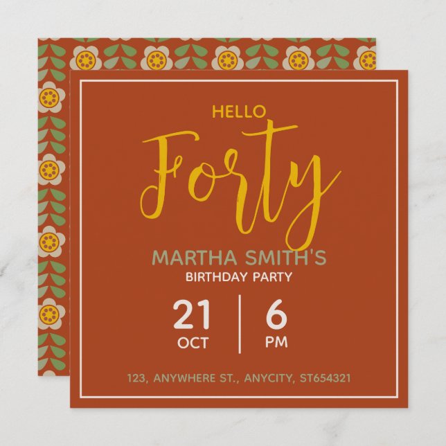 Einladung zur Geburtstagsparty | Benutzerdefiniert (Vorne/Hinten)