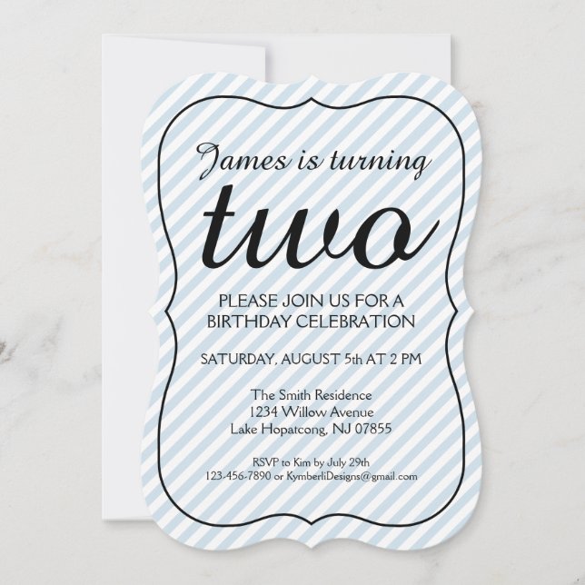 Einladung zur Geburtstagsparty der gestreiften Hal (Vorderseite)