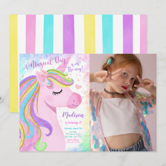 Einladung zur Geburtstagsparty-Foto von Unicorn