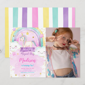 Einladung zur Geburtstagsparty-Foto von Unicorn