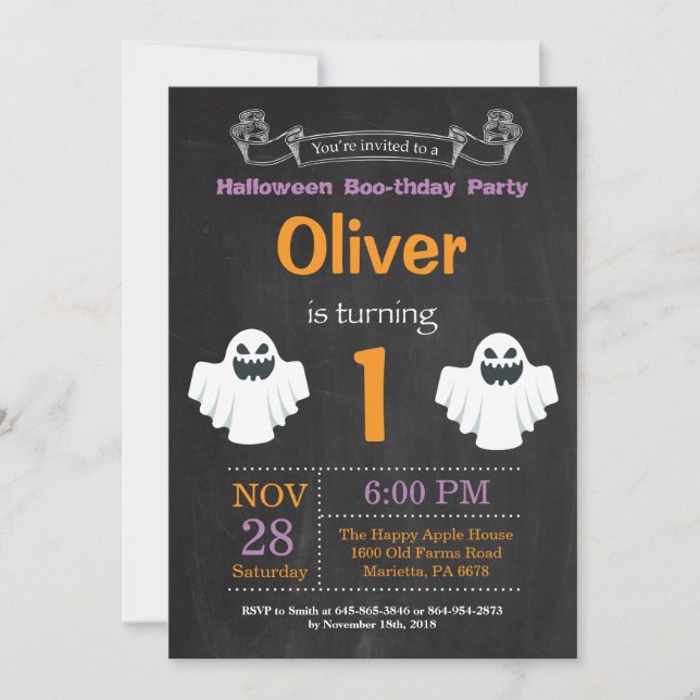 Einladung zur Geburtstagsparty Halloween (Vorderseite)