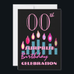 Einladung zur Geburtstagsparty im Jahr des Sonderj<br><div class="desc">Diese hellblauen, gestreiften Kerzen und die heiß rosa Schrift sind eine festliche Möglichkeit, die Leute zu einem SURPRISE Geburtstagsfest einzuladen. Der gesamte Text ist vollkommen anpassbar. Fügen Sie Ihre Geburtstagsdaten und Party hinzu! Sie können mit verschiedenen Papiertypen experimentieren, indem Sie auf den Reiter "Einladungs-Optionen" oben rechts klicken. Ich empfehle das...</div>