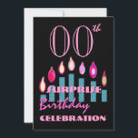 Einladung zur Geburtstagsparty im Jahr des Sonderj<br><div class="desc">Diese hellblauen, gestreiften Kerzen und die heiß rosa Schrift sind eine festliche Möglichkeit, die Leute zu einem SURPRISE Geburtstagsfest einzuladen. Der gesamte Text ist vollkommen anpassbar. Fügen Sie Ihre Geburtstagsdaten und Party hinzu! Sie können mit verschiedenen Papiertypen experimentieren, indem Sie auf den Reiter "Einladungs-Optionen" oben rechts klicken. Ich empfehle das...</div>