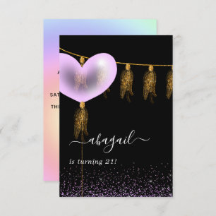 Einladung zur Geburtstagsparty lila und Gold und B