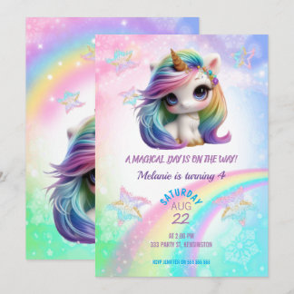 Einladung zur Geburtstagsparty von Unicorn