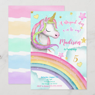 Einladung zur Geburtstagsparty von Unicorn