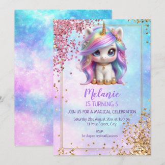 Einladung zur Geburtstagsparty von Unicorn