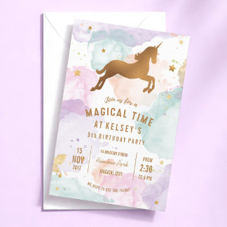 Einladung zur Geburtstagsparty von Unicorn