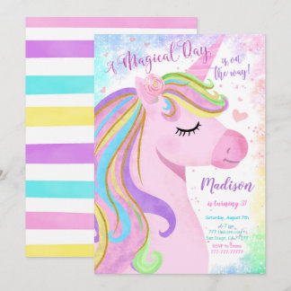 Einladung zur Geburtstagsparty von Unicorn