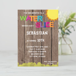 Einladung zur Geburtstagsparty Waterslide