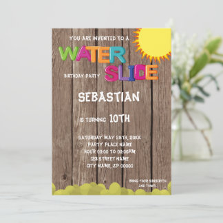 Einladung zur Geburtstagsparty Waterslide