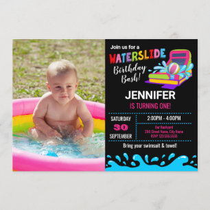 Einladung zur Geburtstagsparty Waterslide