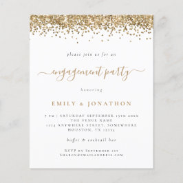 Einladung zur Gold Glitzer Script Engagement Party