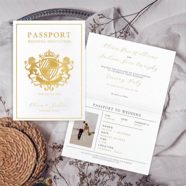 Einladung zur Gold Passport-Hochzeit in Urlaubsort (Von Creator hochgeladen)
