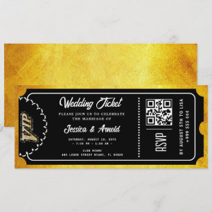 Einladung zur Goldenen Hochzeit Party Ticket