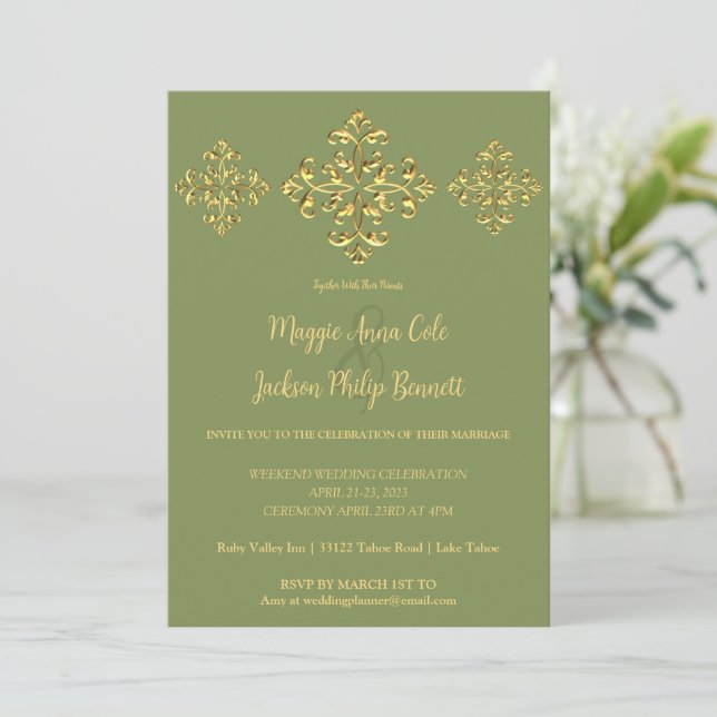 Einladung zur Goldhochzeit (Stehend Vorderseite)