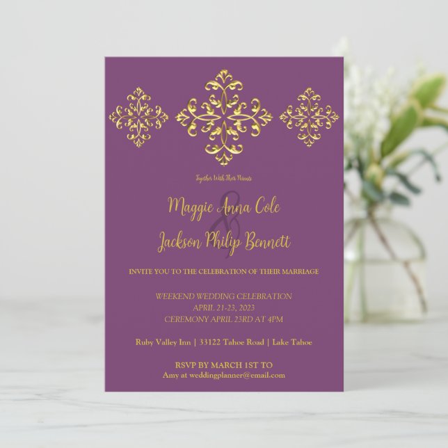 Einladung zur Goldhochzeit (Stehend Vorderseite)