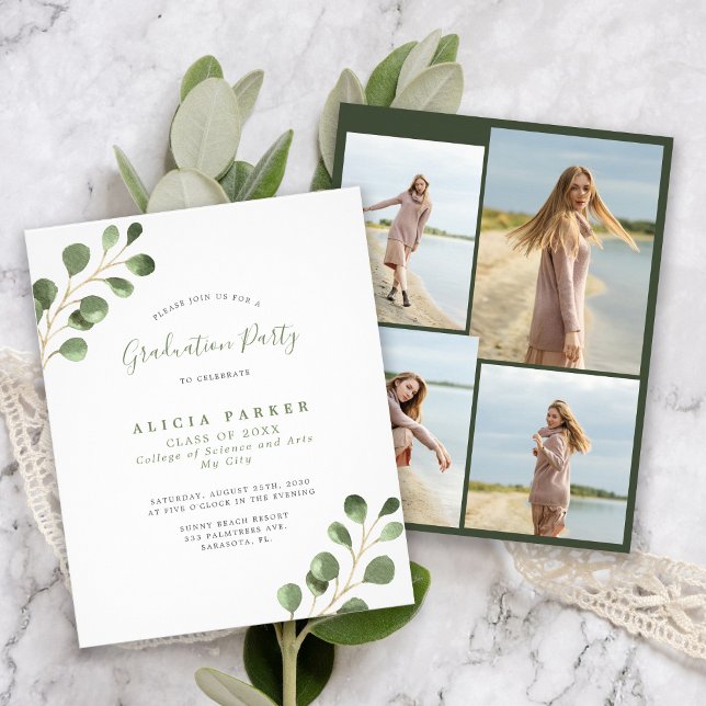 Einladung zur Graduierungspartei für Haushalt 4 Fo Flyer (Von Creator hochgeladen)