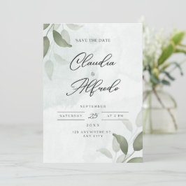 Einladung zur Green Elegante Save the Date Card