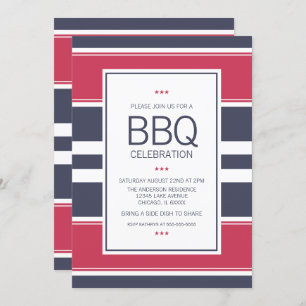 Einladung zur GRILLEN von Preppy Red, White & Blue