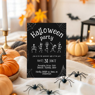 Einladung zur Halloween-Party "Tanzende Skelette"
