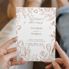 Einladung zur handgezogenen Hochzeit