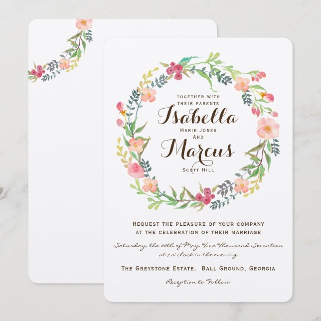 Einladung zur Hochzeit (Vorne/Hinten)